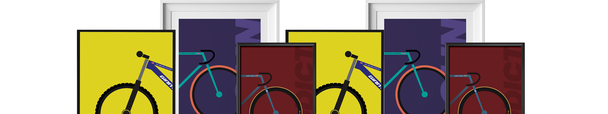 Personalised Cycling Prints - Road Bikes or Mountain Bikes or Gravel Bikes